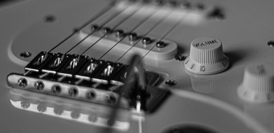 a close-up of a guitar